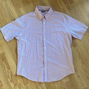 5 for $25! Vertical Striped Short Sleeve Button Down Shirt